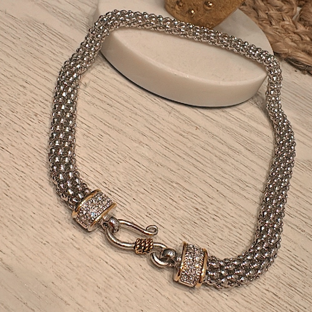 MIX METAL CHOKER STYLE NECKLACE